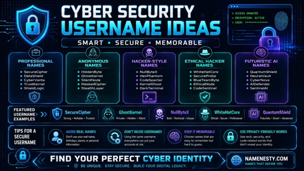 CyberSecurity Username Ideas Center Image