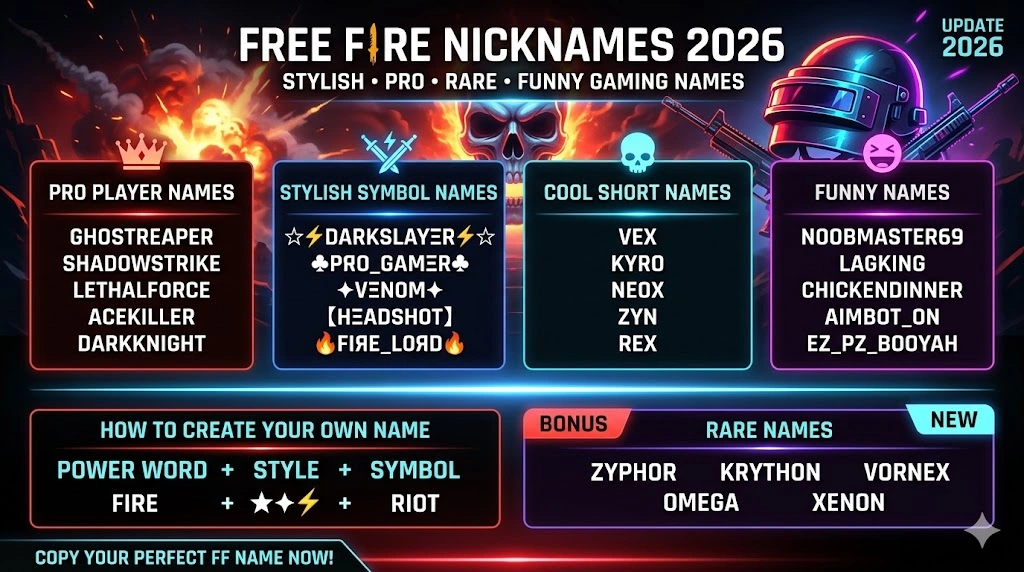 Free Fire Nicknames .