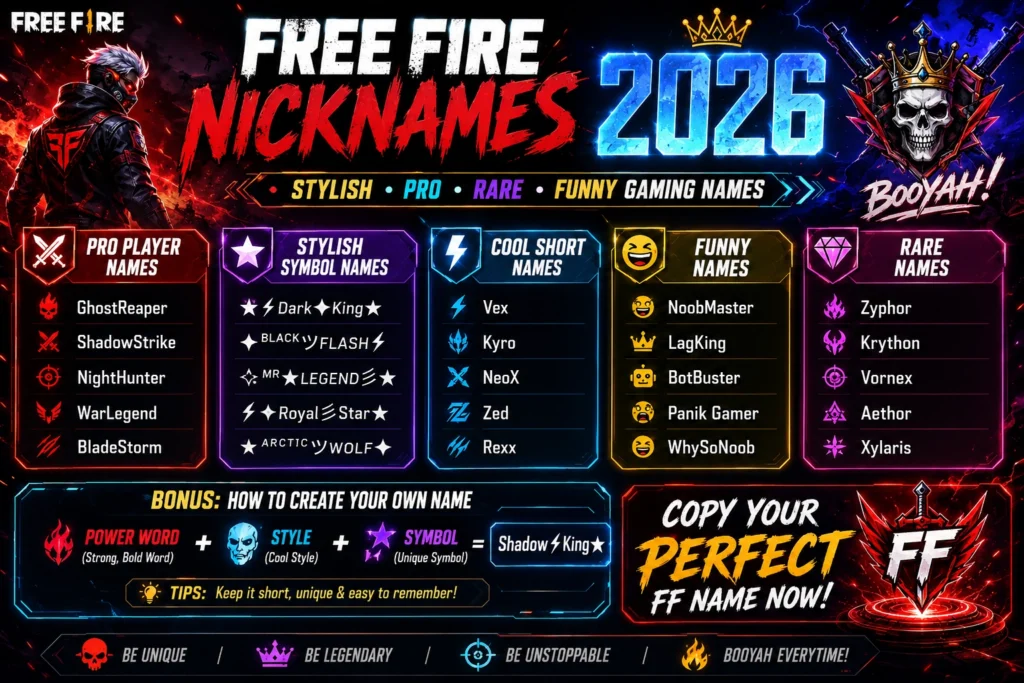 Free Fire Nicknames