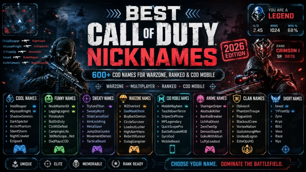Best Call of Duty Nicknames