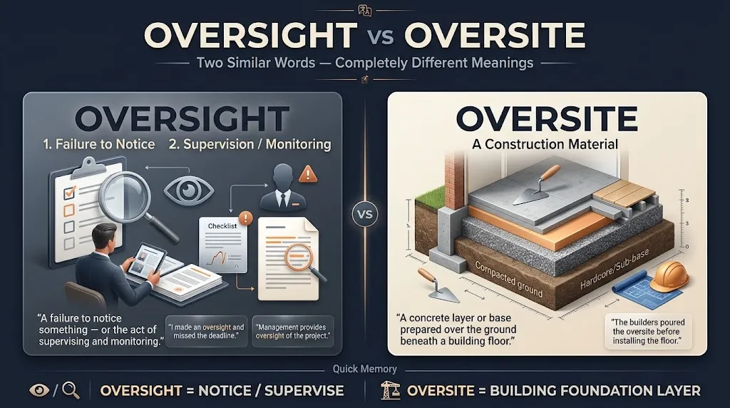 Oversight vs Oversite