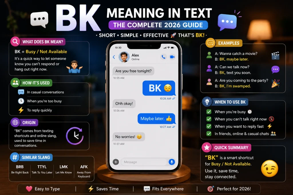 BK Meaning in Text