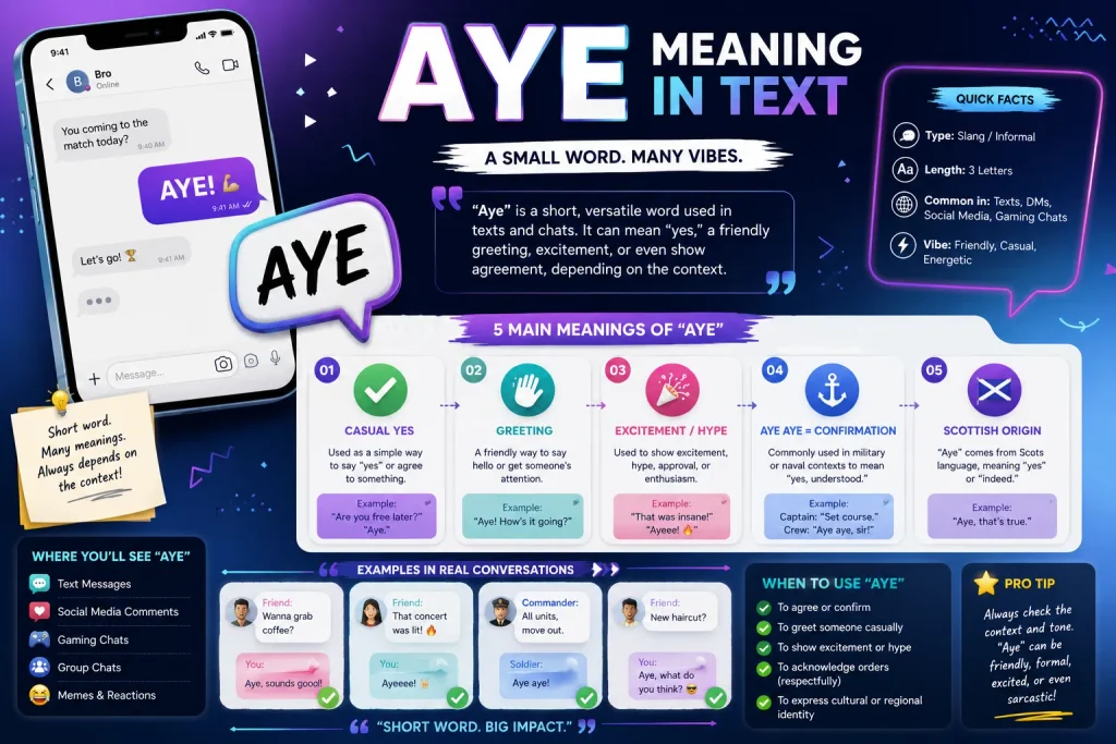 AYE Meaning in Text