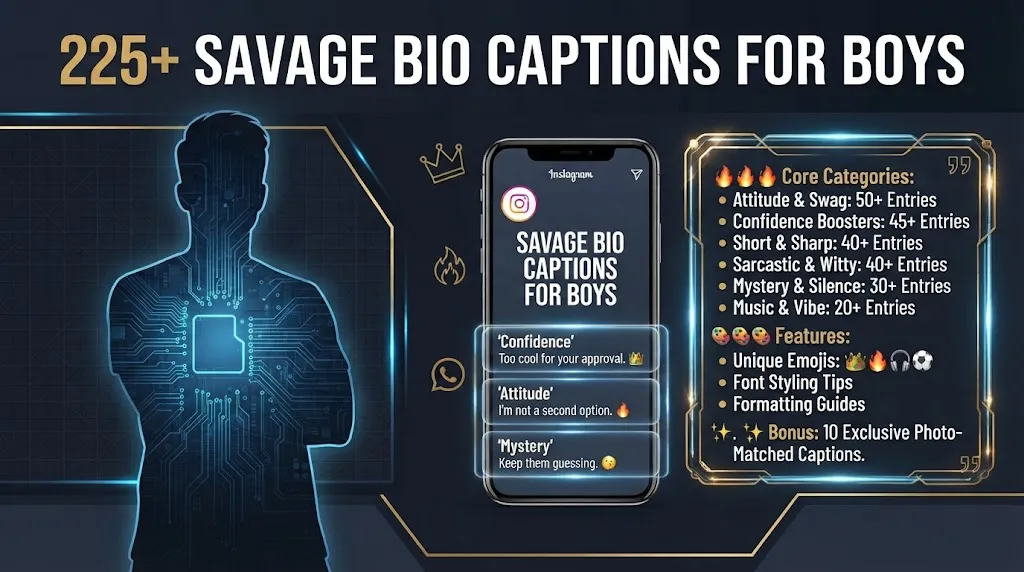 Savage Bio Captions for Boys