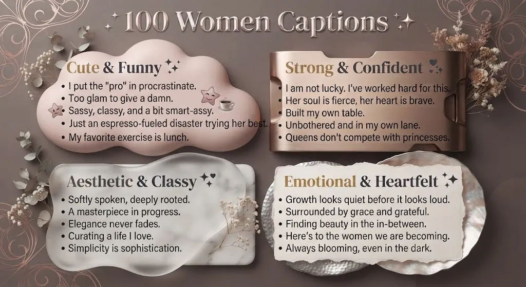 Name 100 Women Captions