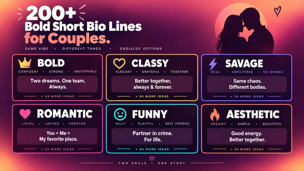 Bold Short Bio Lines for Couples