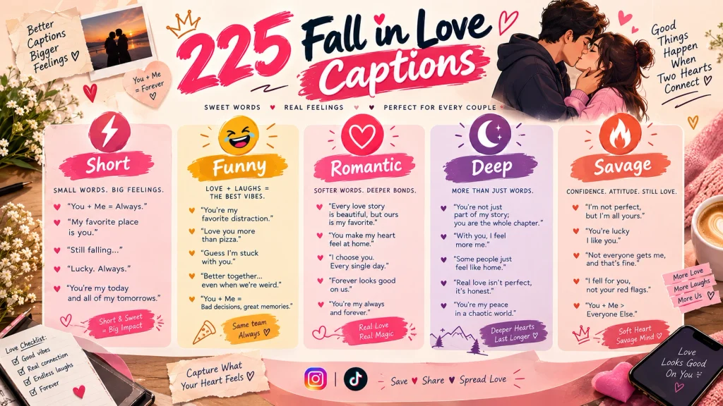 Fall in Love Captions