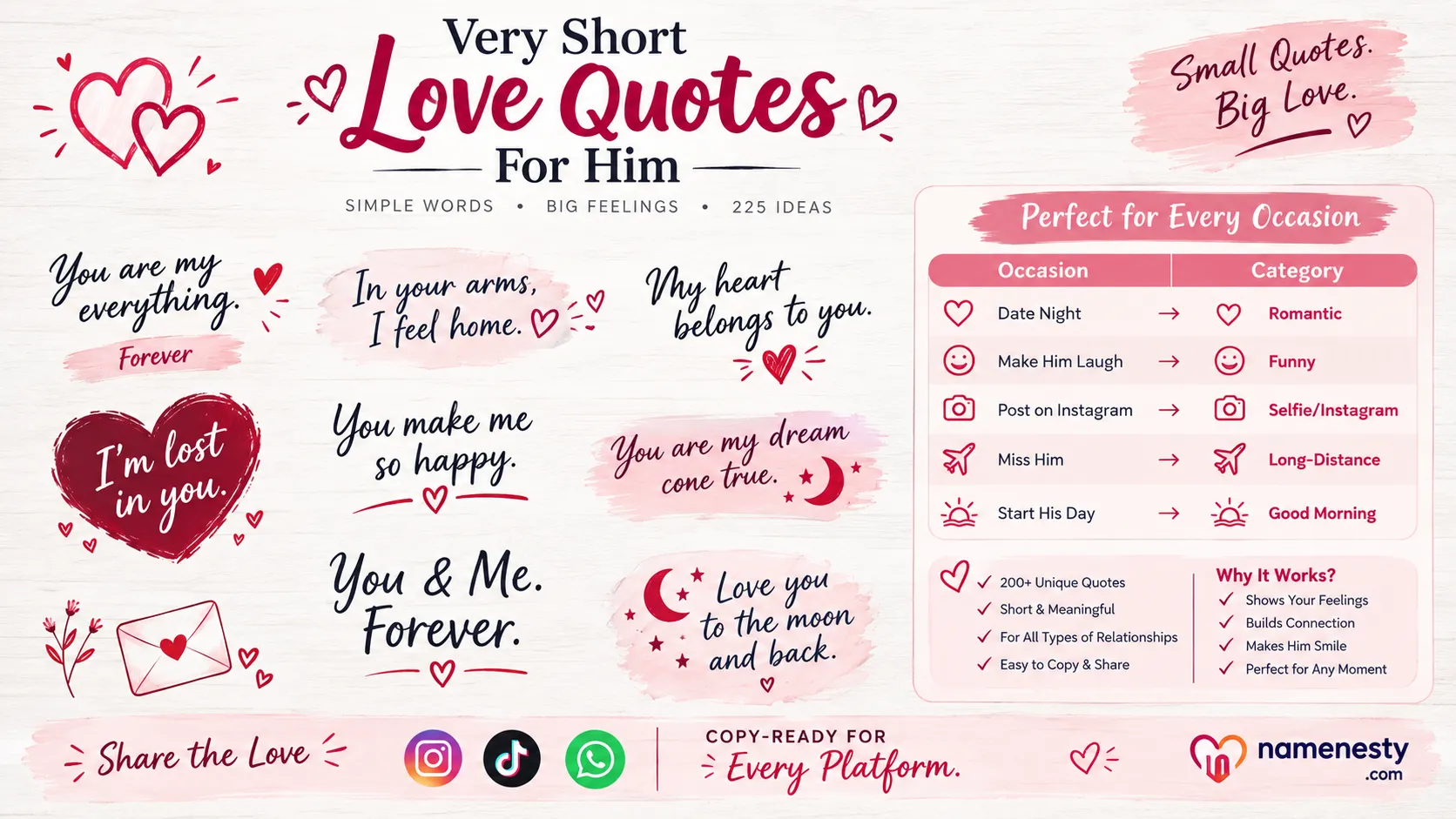 Very Short Love Quotes for Him