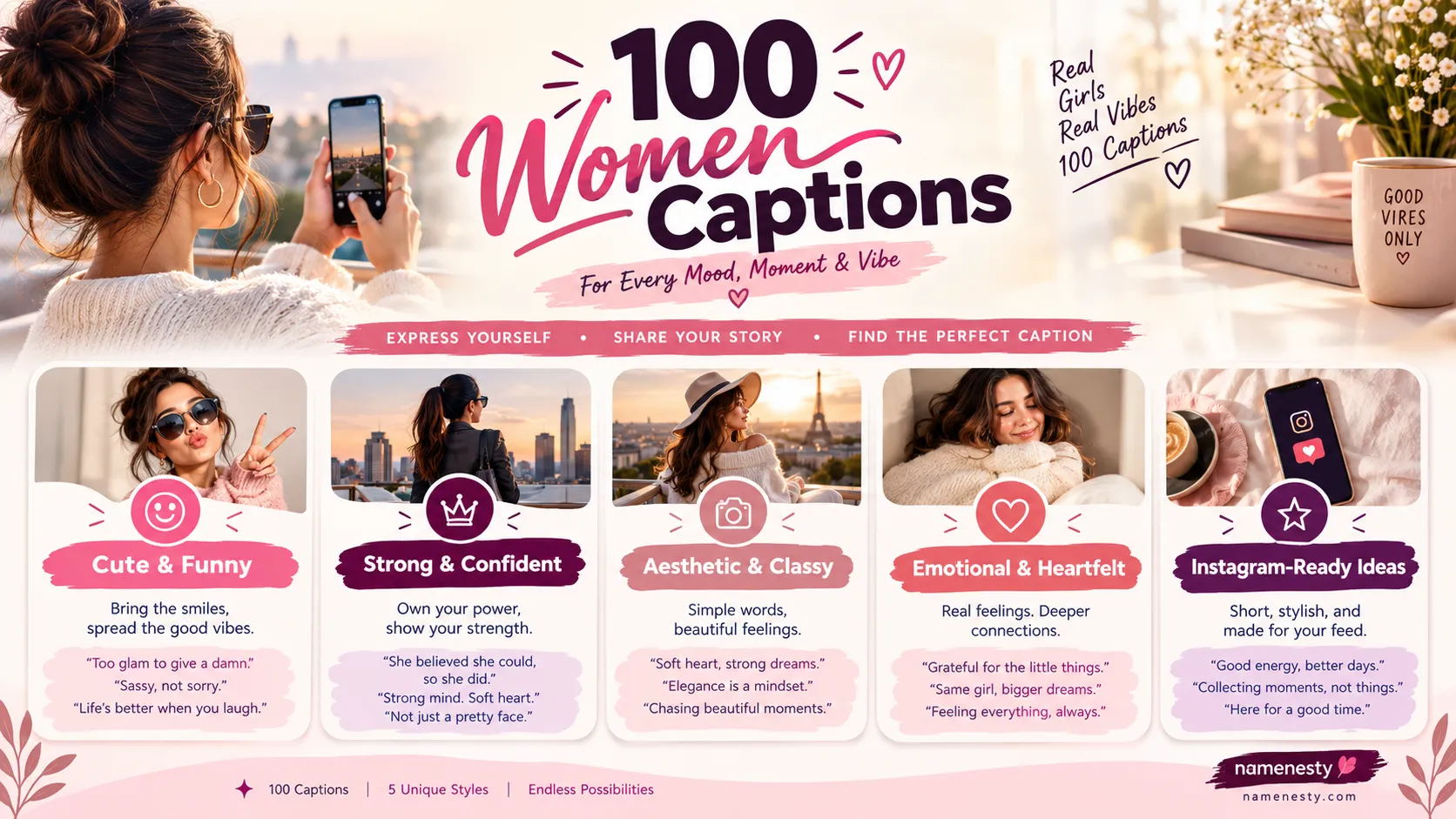 Name 100 Women Captions