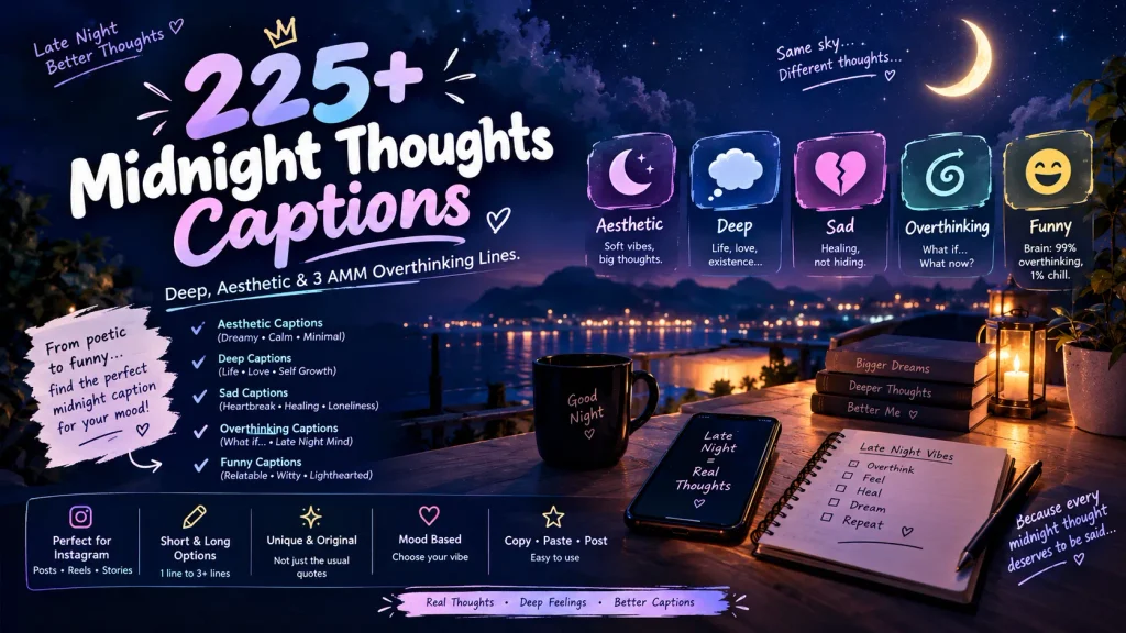 Midnight Thoughts Captions for Instagram