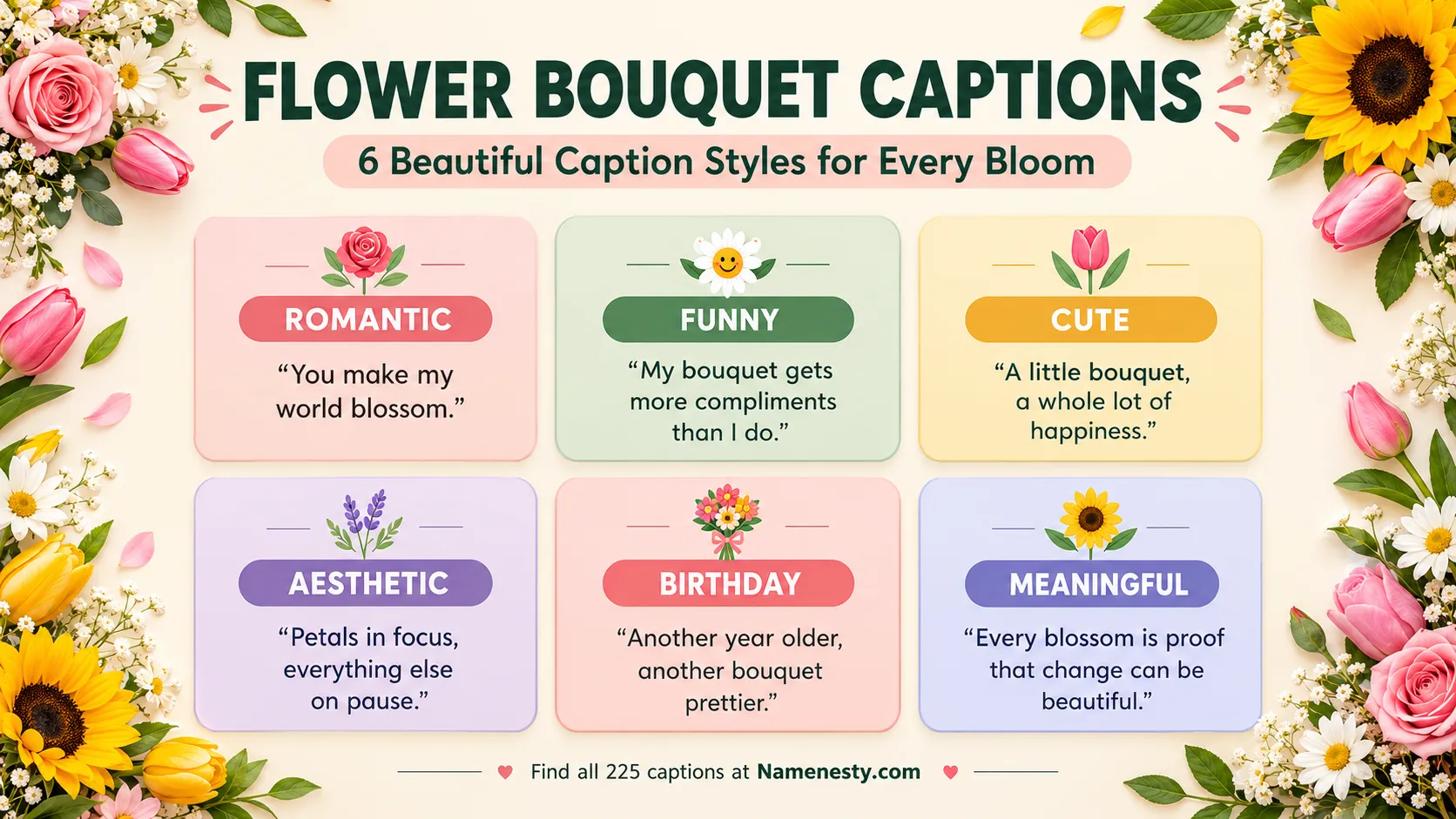 Flower Bouquet Captions