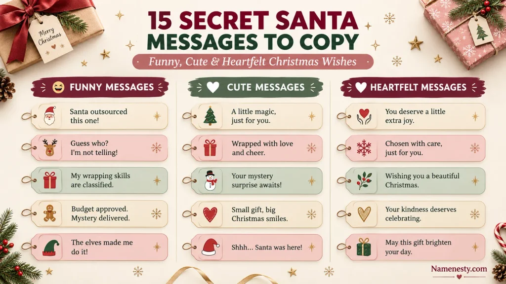 Secret Santa gift exchange ideas and messages
