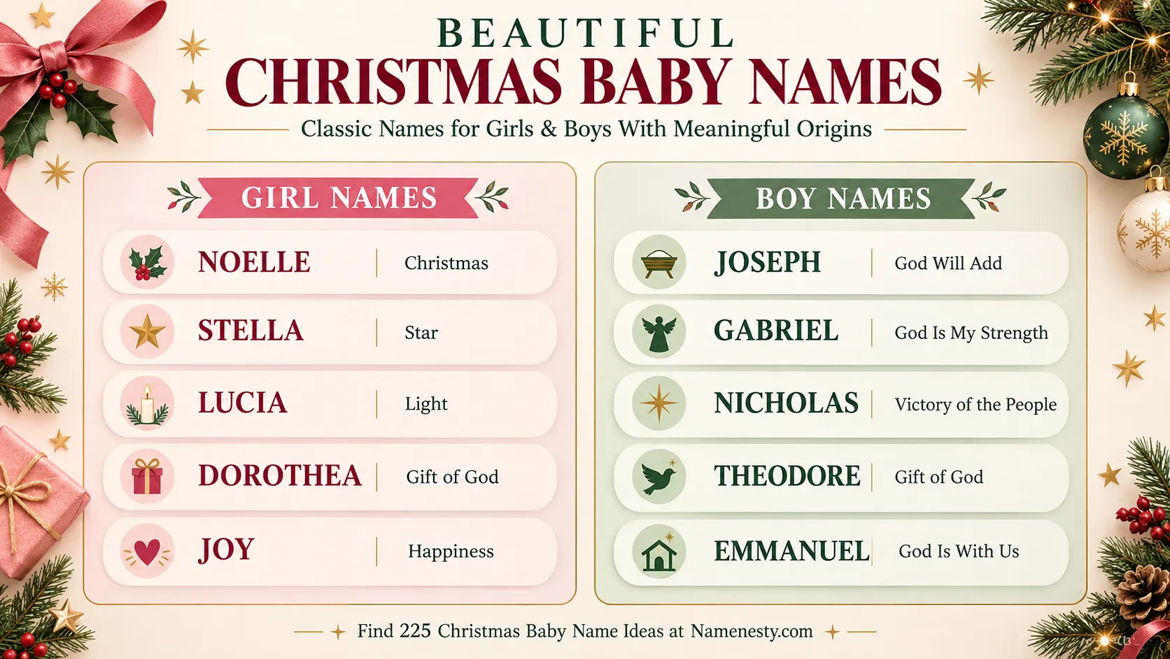 Traditional Christmas Baby Names