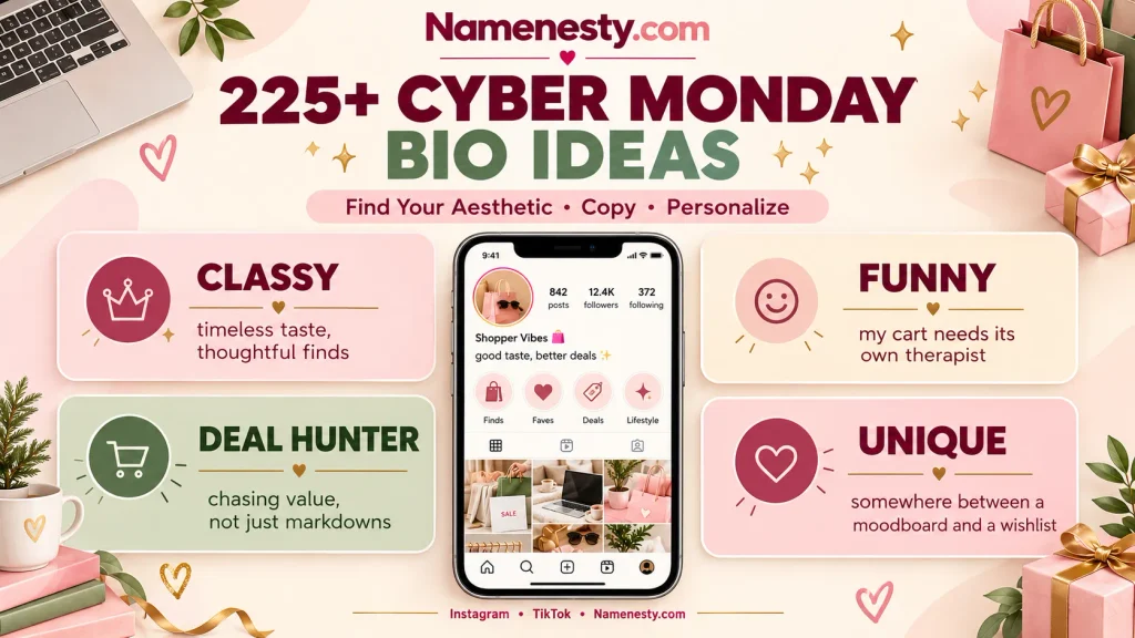 Cyber Monday Aesthetic Bio Ideas