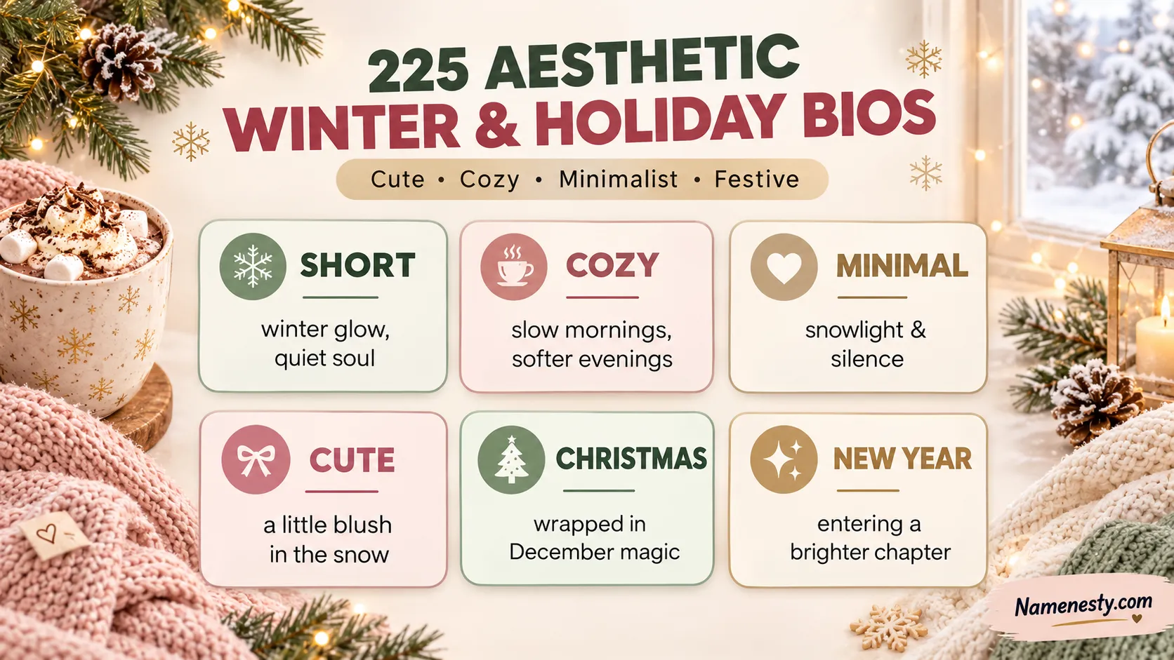 Aesthetic Winter & Holiday Bios
