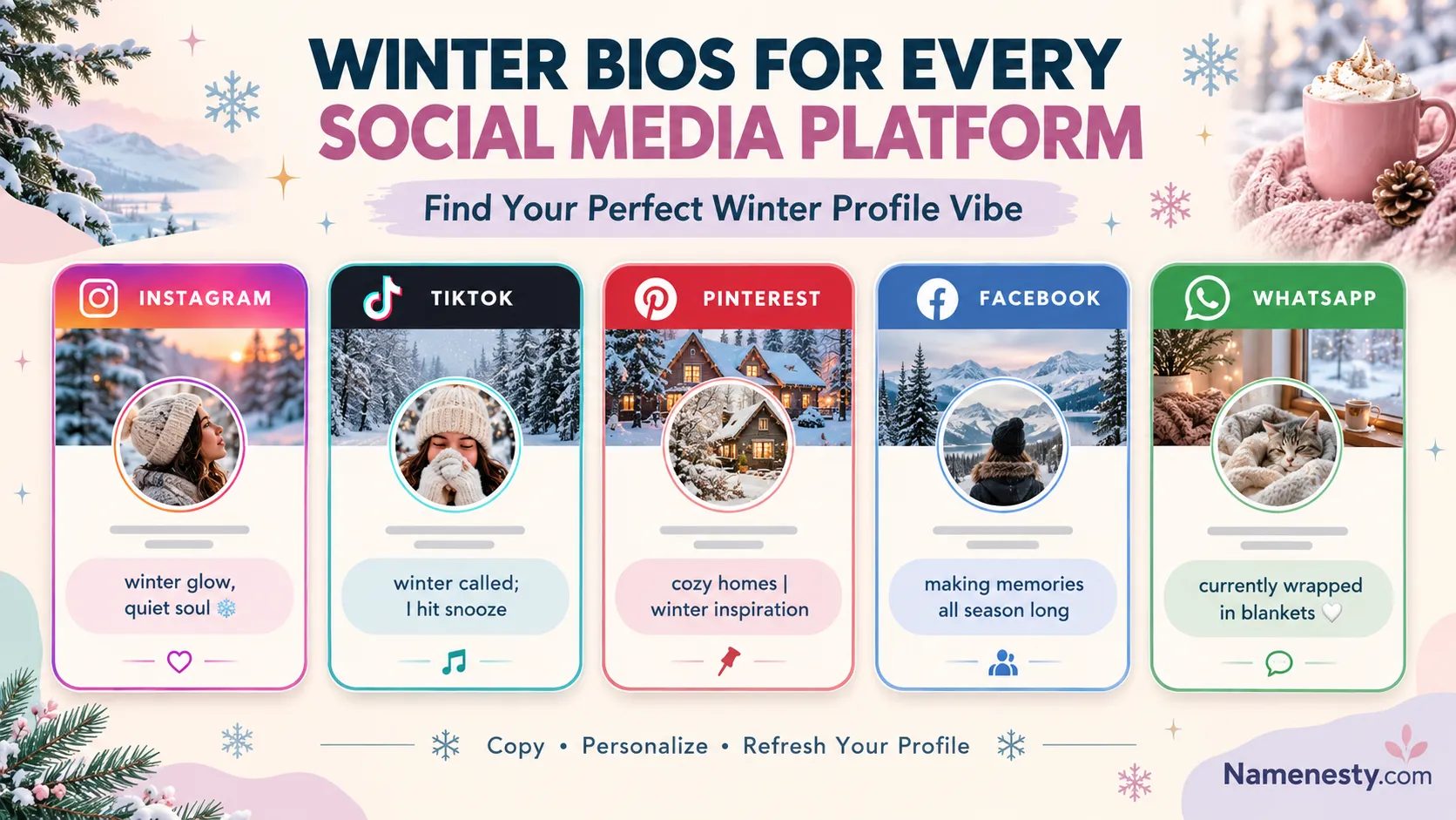 Aesthetic Winter & Holiday Bios