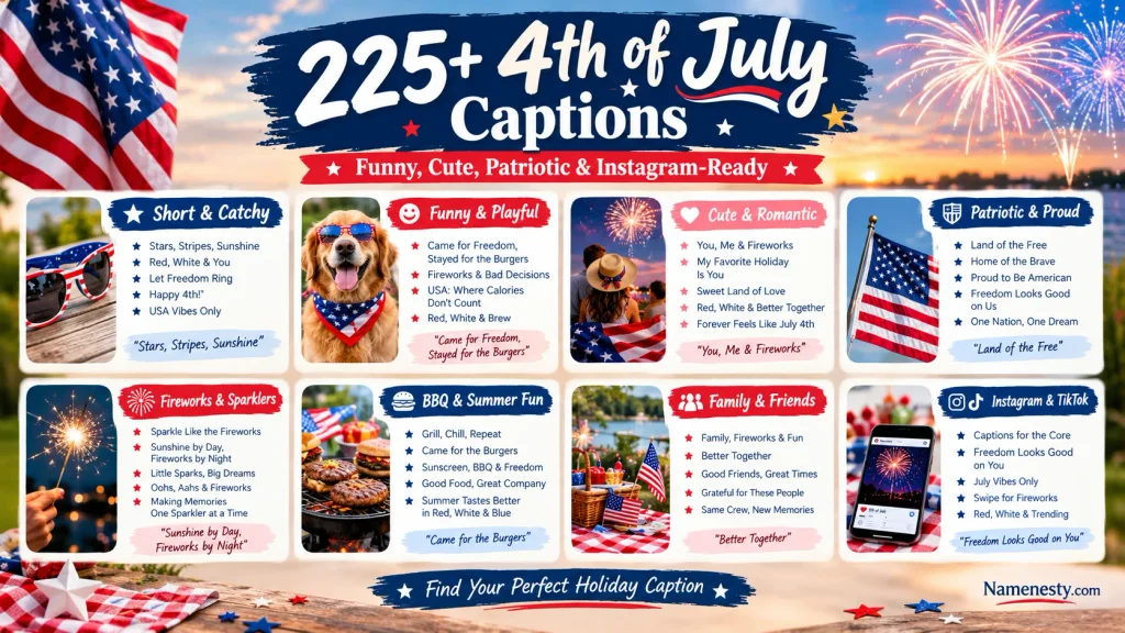 4th of July Captions