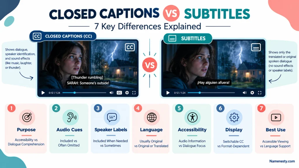 Closed Captions vs Subtitles