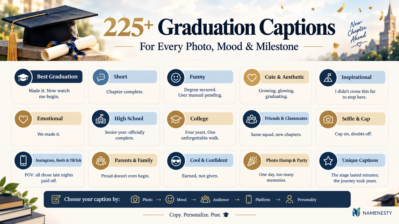 Graduation captions