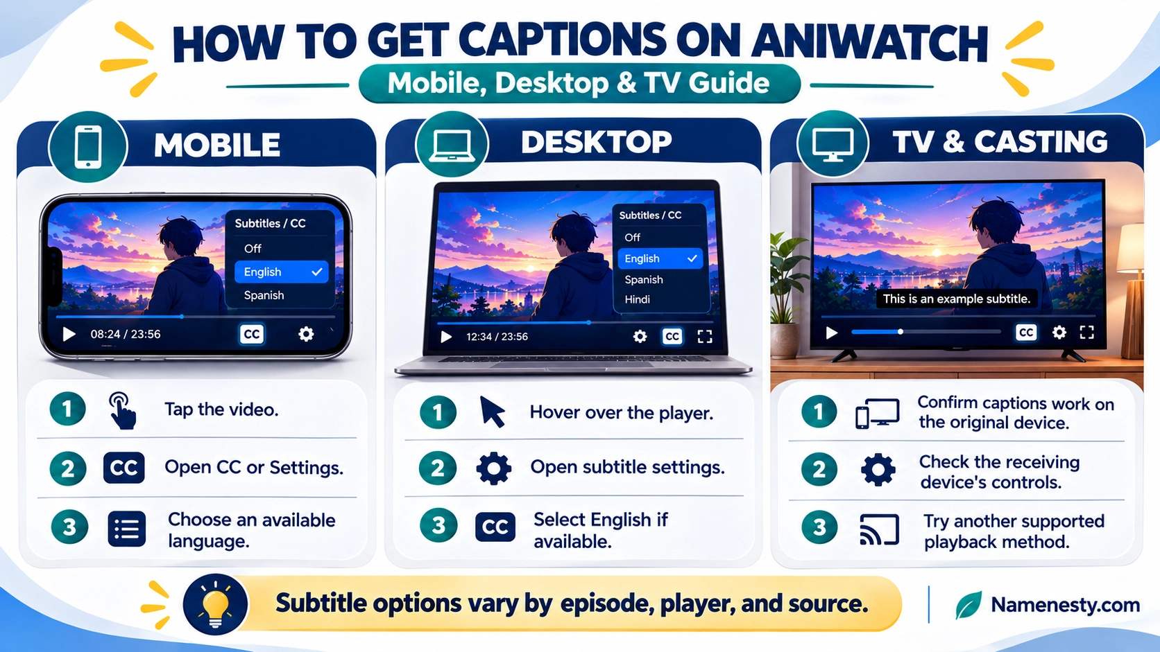 How to Get Captions on AniWatch