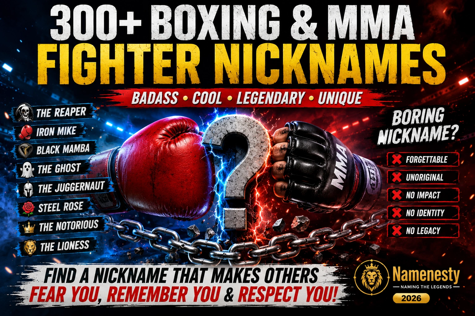 Boxing & MMA Fighter Nicknames