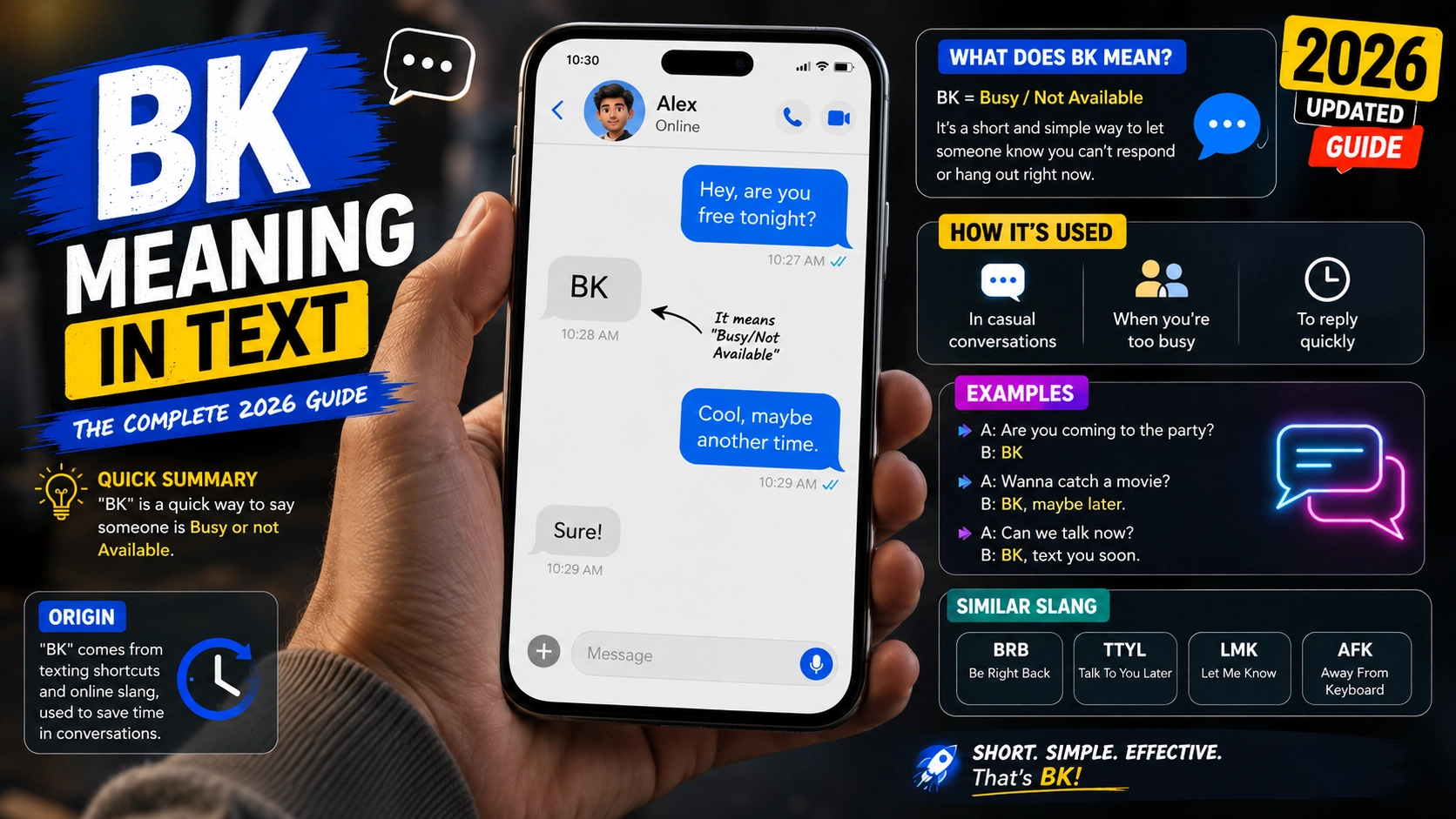 BK Meaning in Text