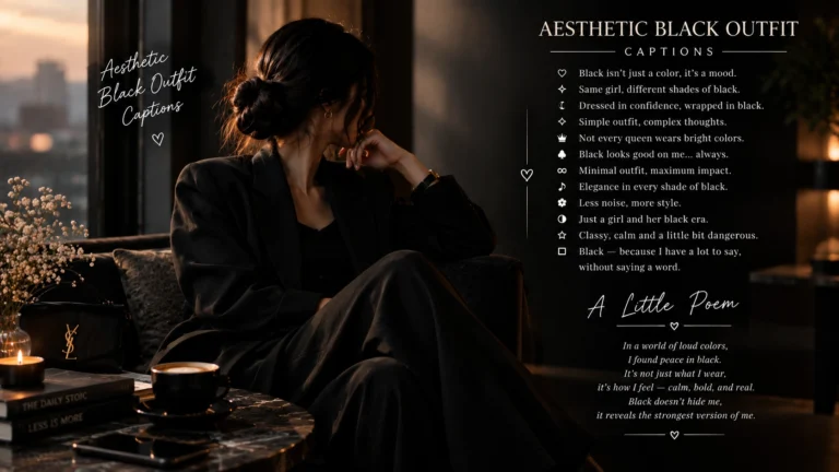 Aesthetic Black Outfit Captions