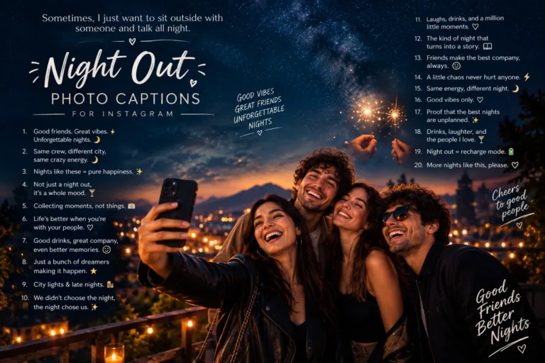 Night Out Photo Captions for Instagram